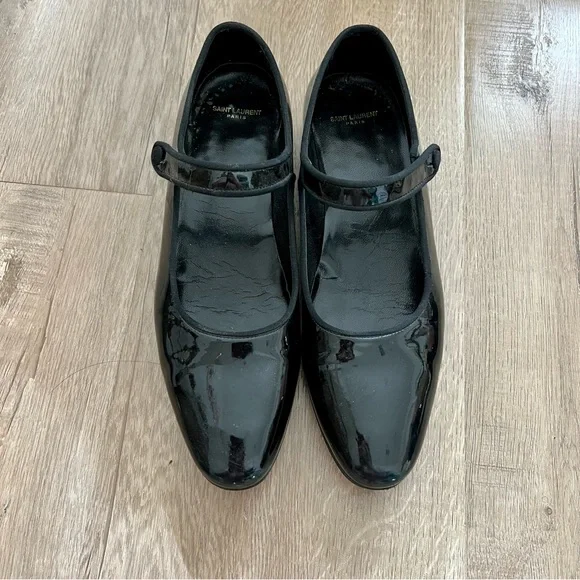 SAINT LAURENT Patent leather Mary Jane Flats Shoes size EUR 36